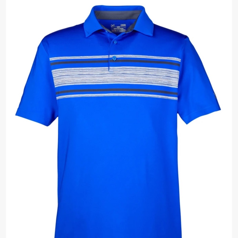 NWT Under Armour Men's Playoff Space Dye Polo Blue